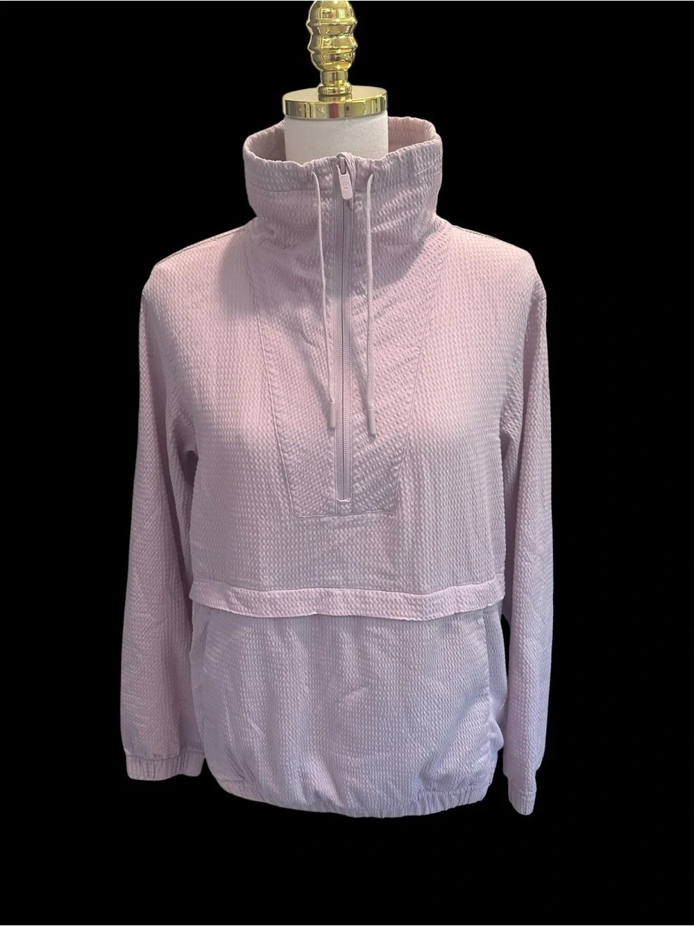 Lululemon Pack Light Textured Half-Zip Pullover Pink Mist High Neck Sz M